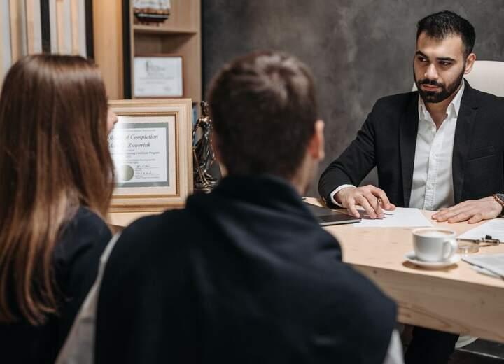 Legal consultation between a lawyer and clients