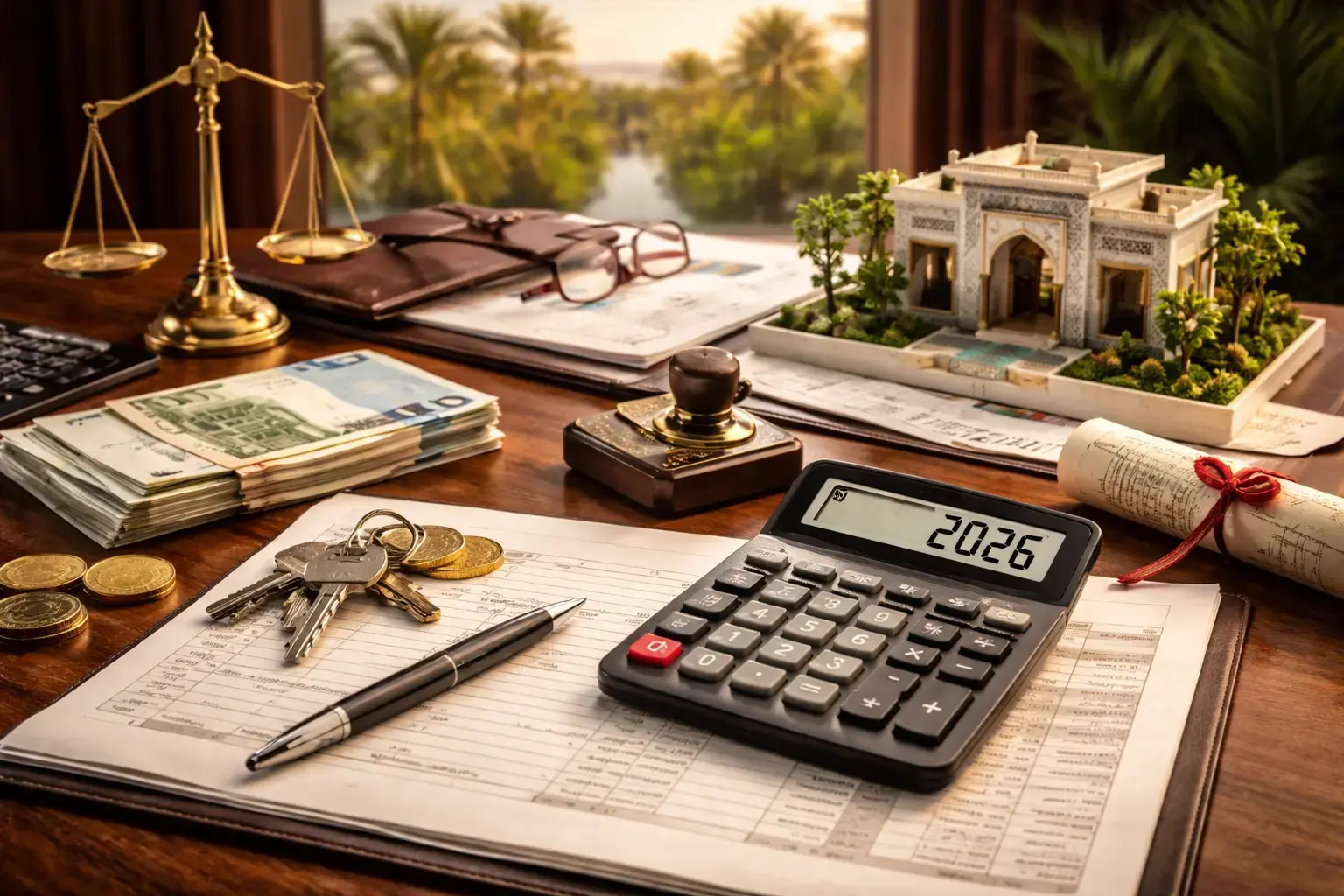 رسوم الموثق في المغرب 2026: حاسبة كاملة