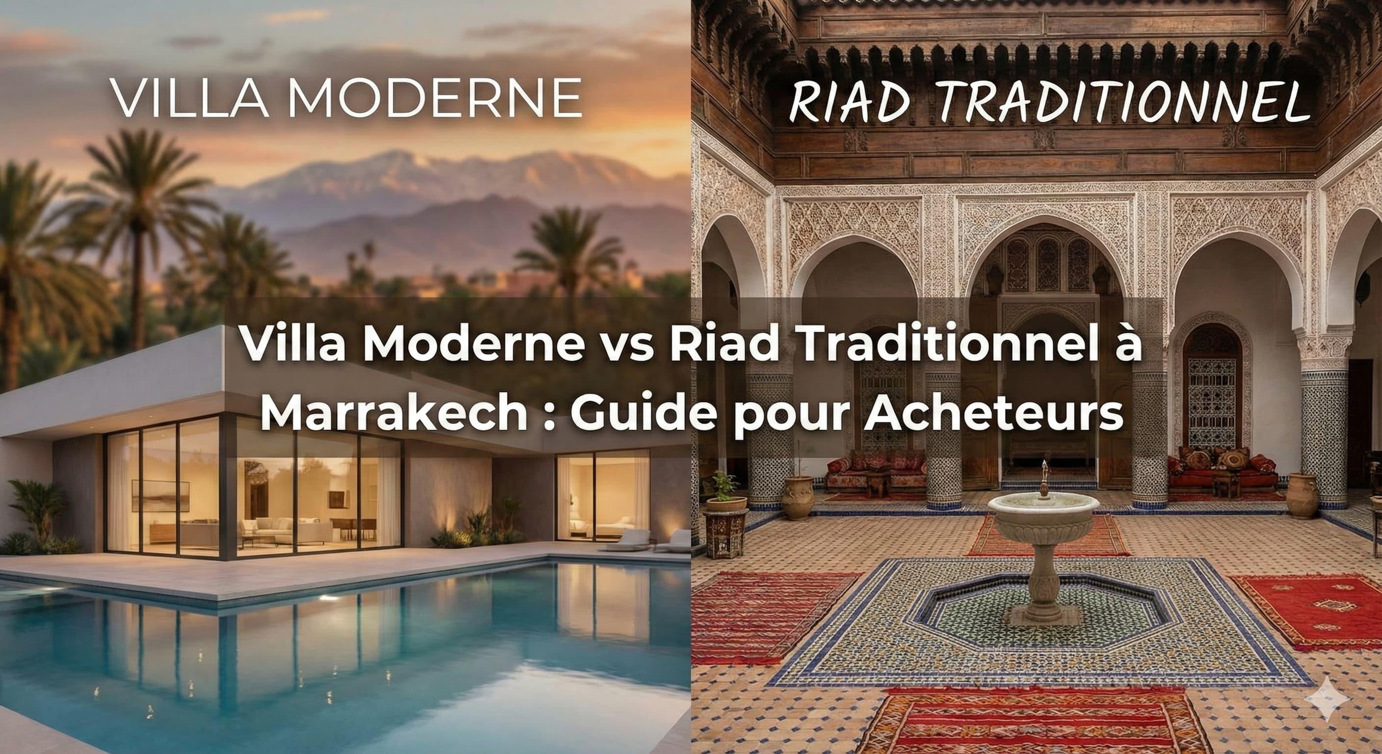 Villa Moderne vs Riad Traditionnel à Marrakech : Guide pour Acheteurs