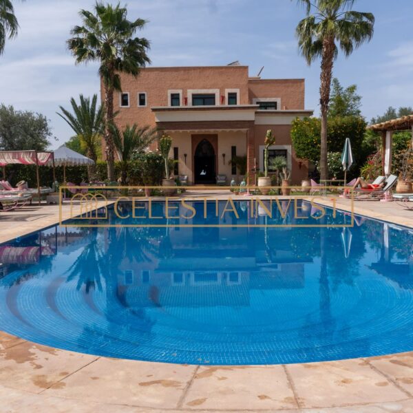 Panoramic view of the pool and outdoor areas